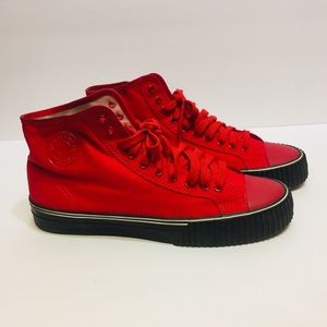 P.F. Flyers Red High Top Sneakers. Size 12